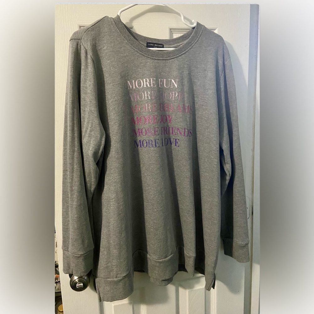 Lightweight long sleeve sweatshirt from Lane Bryant.
